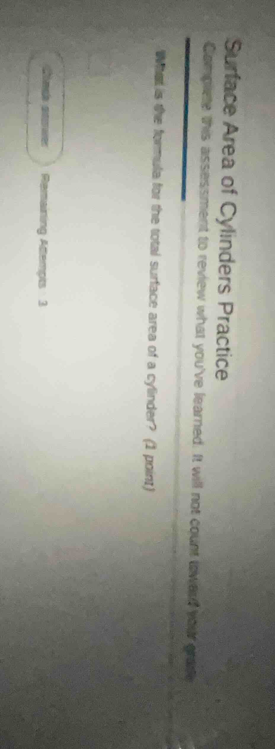 surface area of cylinders practice complete the assessment to review wh…