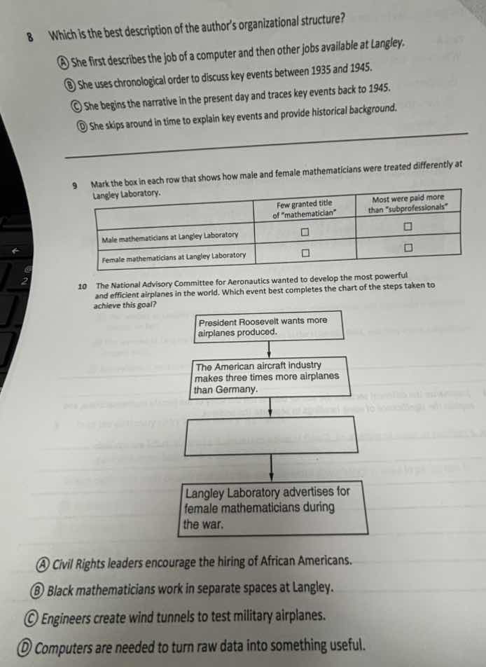 8 which is the best description of the author’s organizational structur…