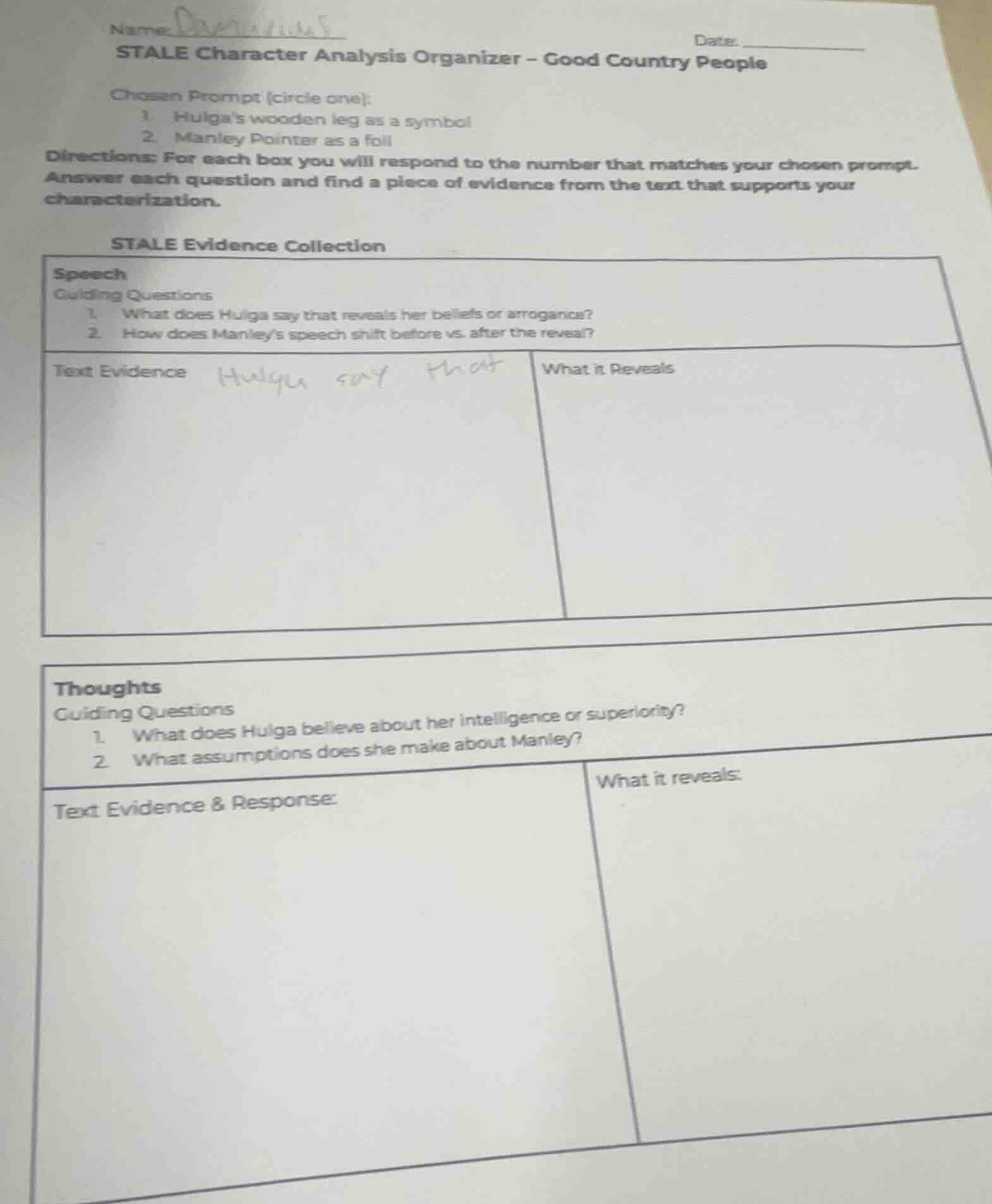 name: date: stale character analysis organizer - good country people ch…