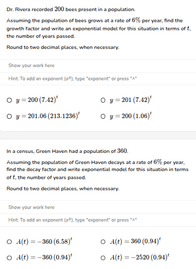 dr. rivera recorded 200 bees present in a population. assuming the popu…