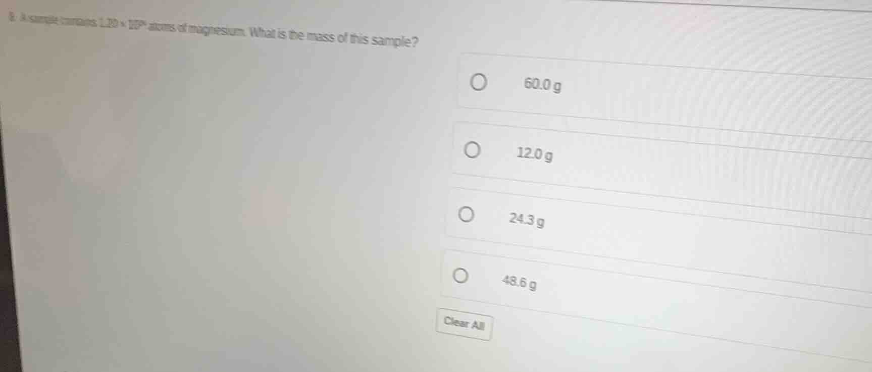 8. a sample contains (1.20 \times 10^{24}) atoms of magnesium. what is …