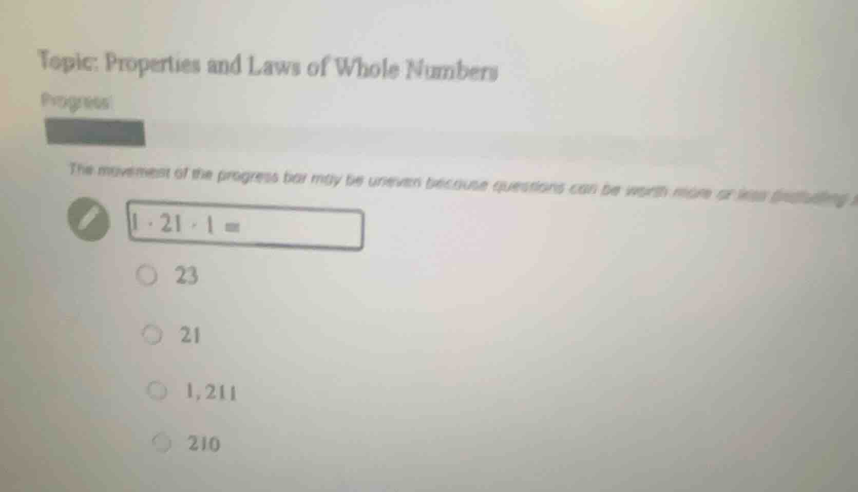 topic: properties and laws of whole numbers progress the movement of th…