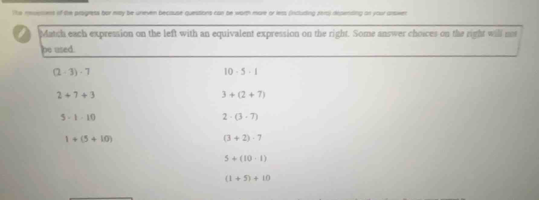 the movements of the progress bar may be uneven because questions can b…