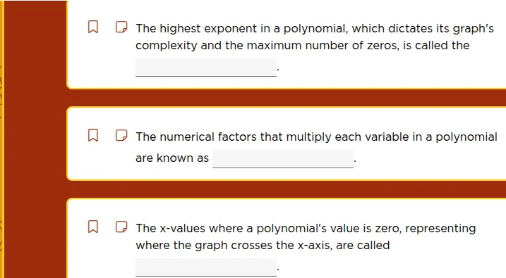 the highest exponent in a polynomial, which dictates its graph’s comple…