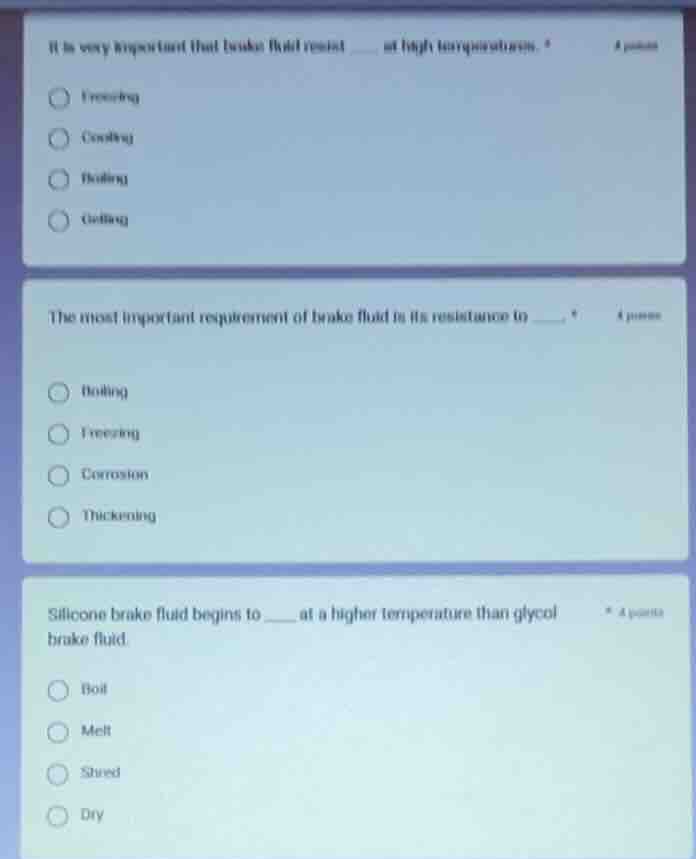 it is very important that brake fluid resist ____ at high temperatures.…