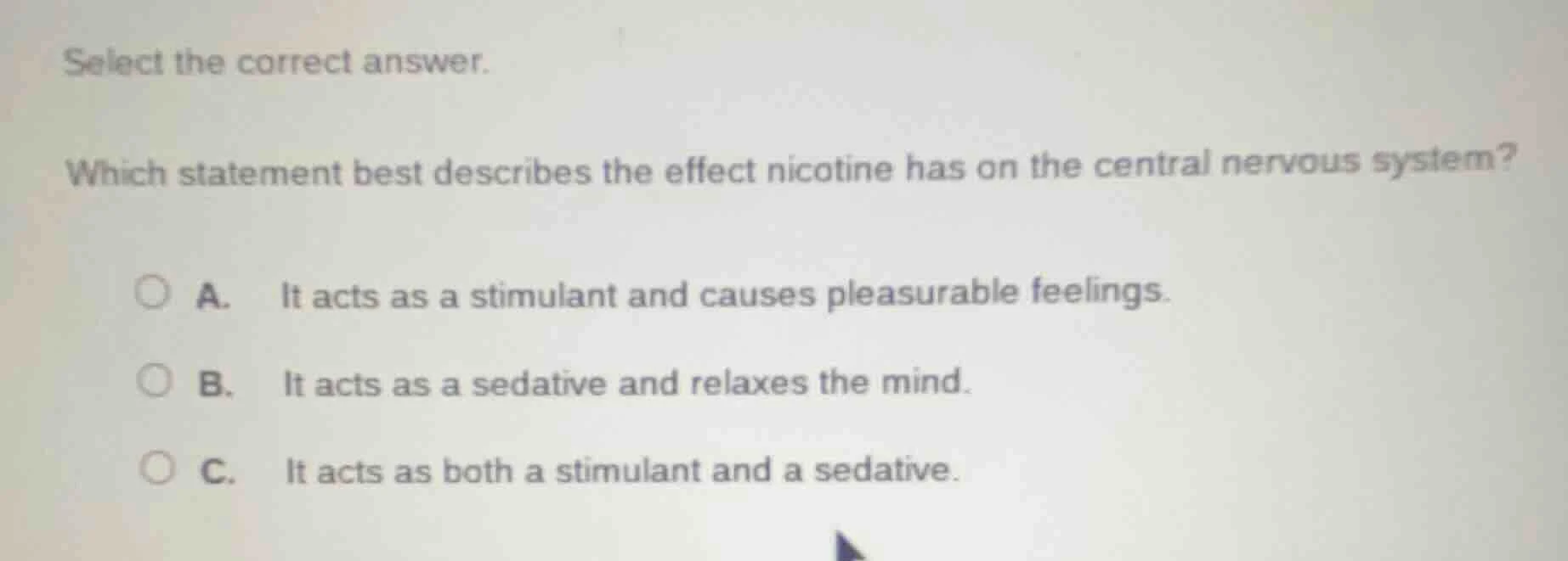 select the correct answer. which statement best describes the effect ni…