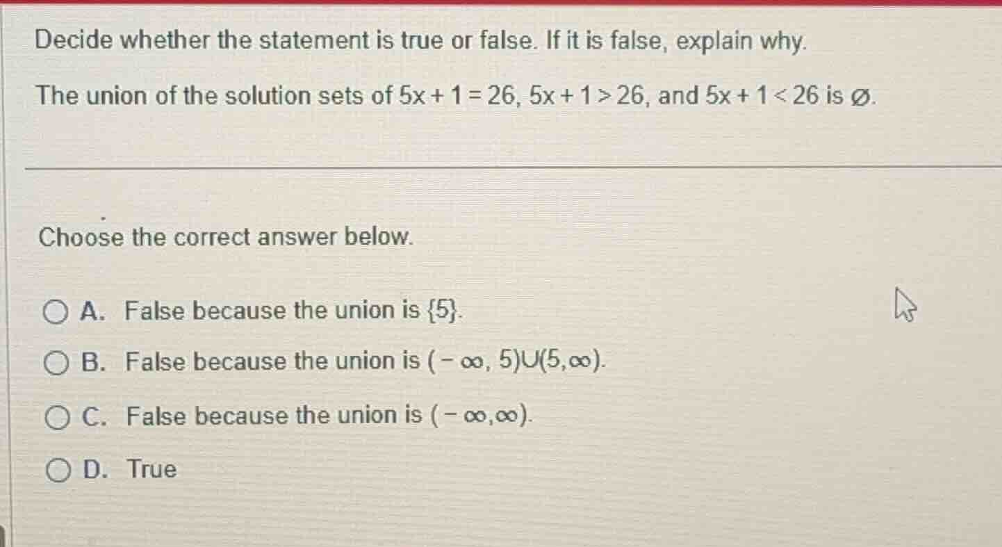 decide whether the statement is true or false. if it is false, explain …