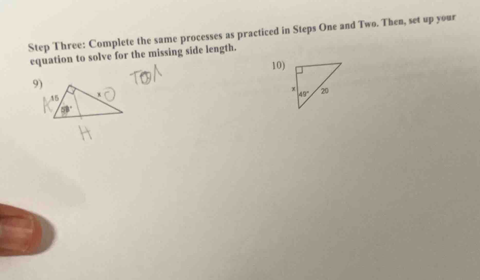 step three: complete the same processes as practiced in steps one and t…