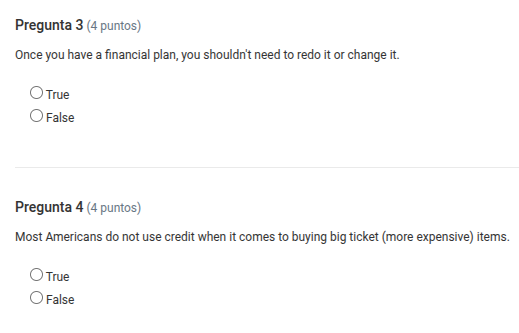 pregunta 3 (4 puntos) once you have a financial plan, you shouldnt need…