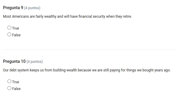 pregunta 9 (4 puntos) most americans are fairly wealthy and will have f…