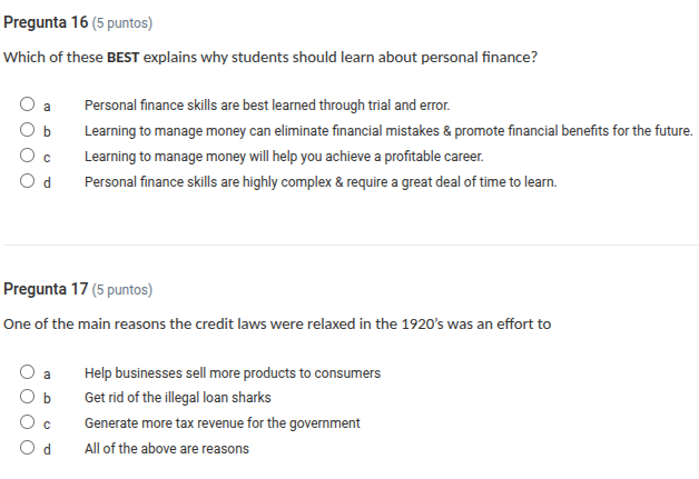 pregunta 16 (5 puntos) which of these best explains why students should…