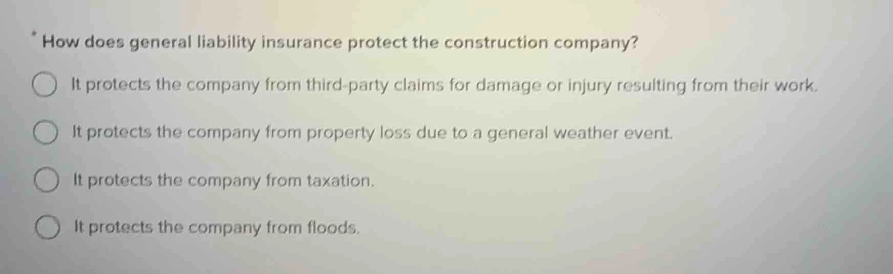 how does general liability insurance protect the construction company? …