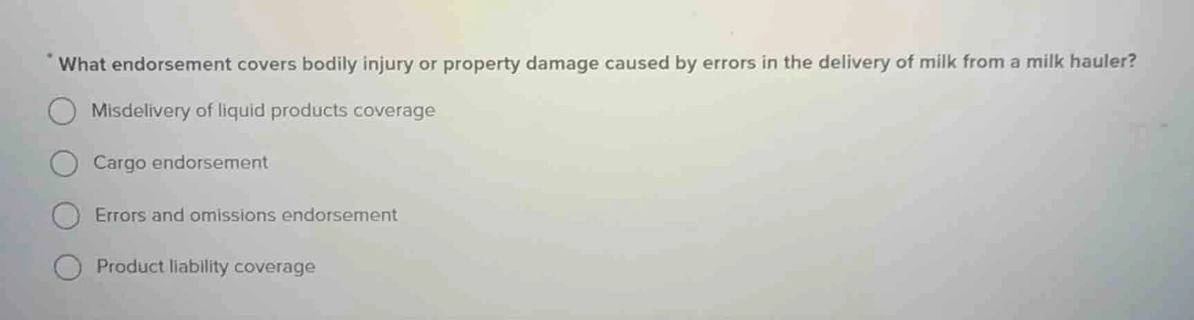 what endorsement covers bodily injury or property damage caused by erro…