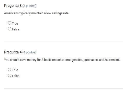 pregunta 3 (3 puntos) americans typically maintain a low savings rate. …