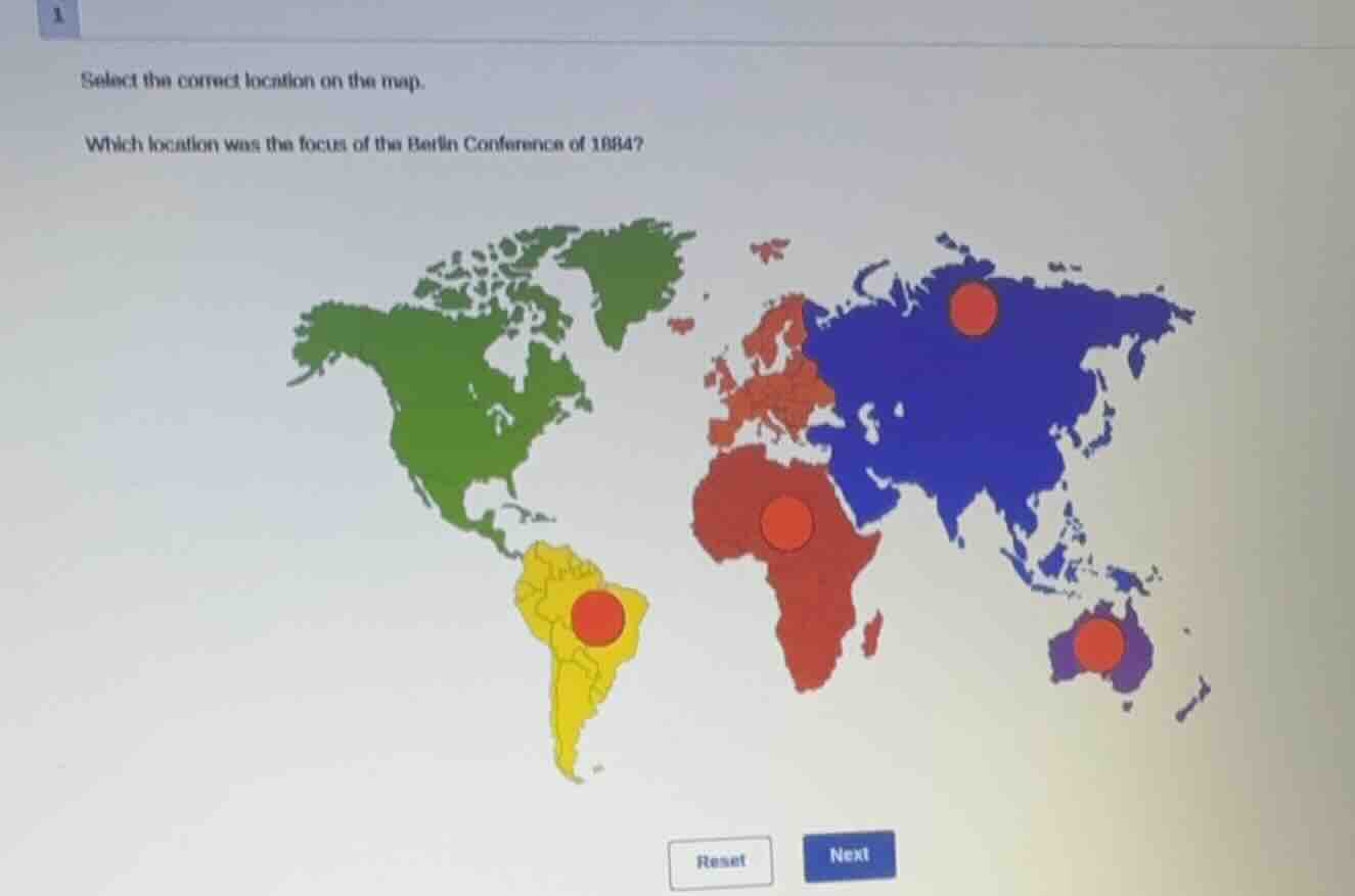 select the correct location on the map. which location was the focus of…