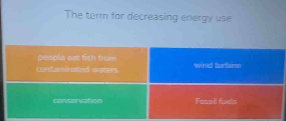 the term for decreasing energy use people eat fish from contaminated wa…