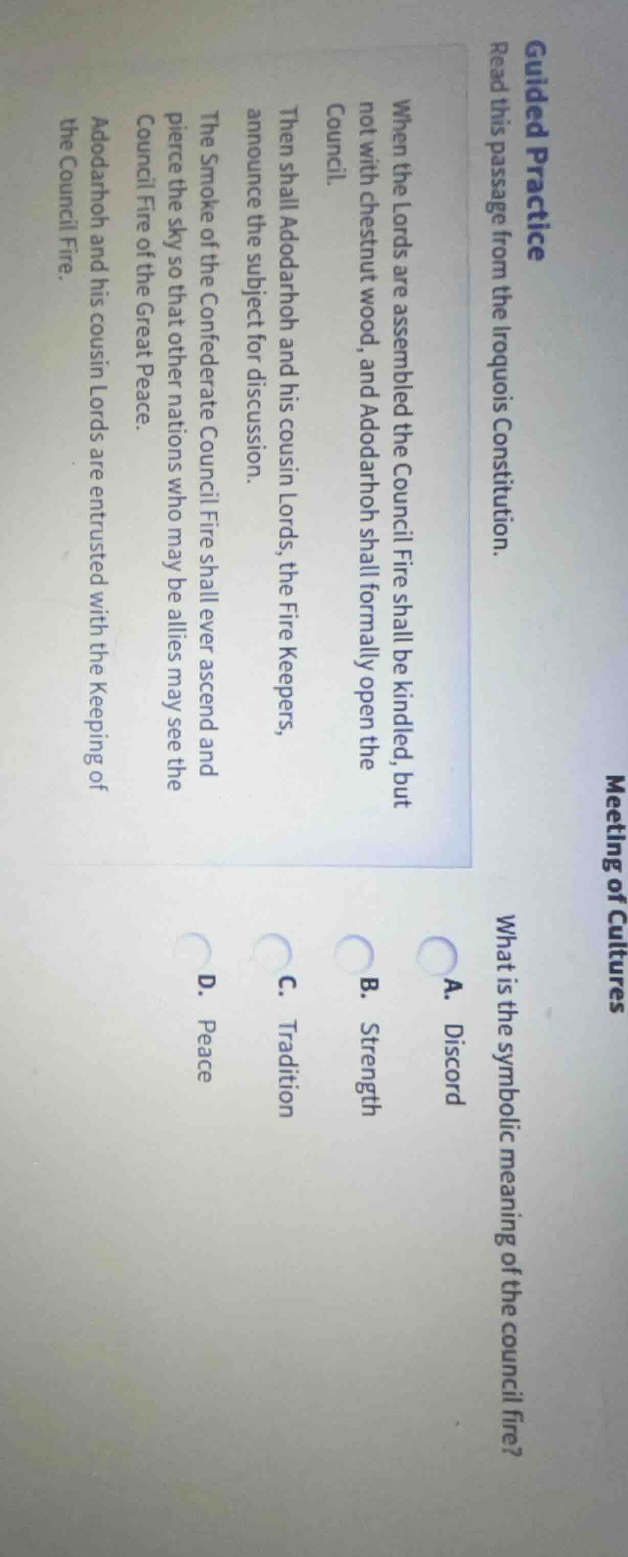 guided practice read this passage from the iroquois constitution. when …