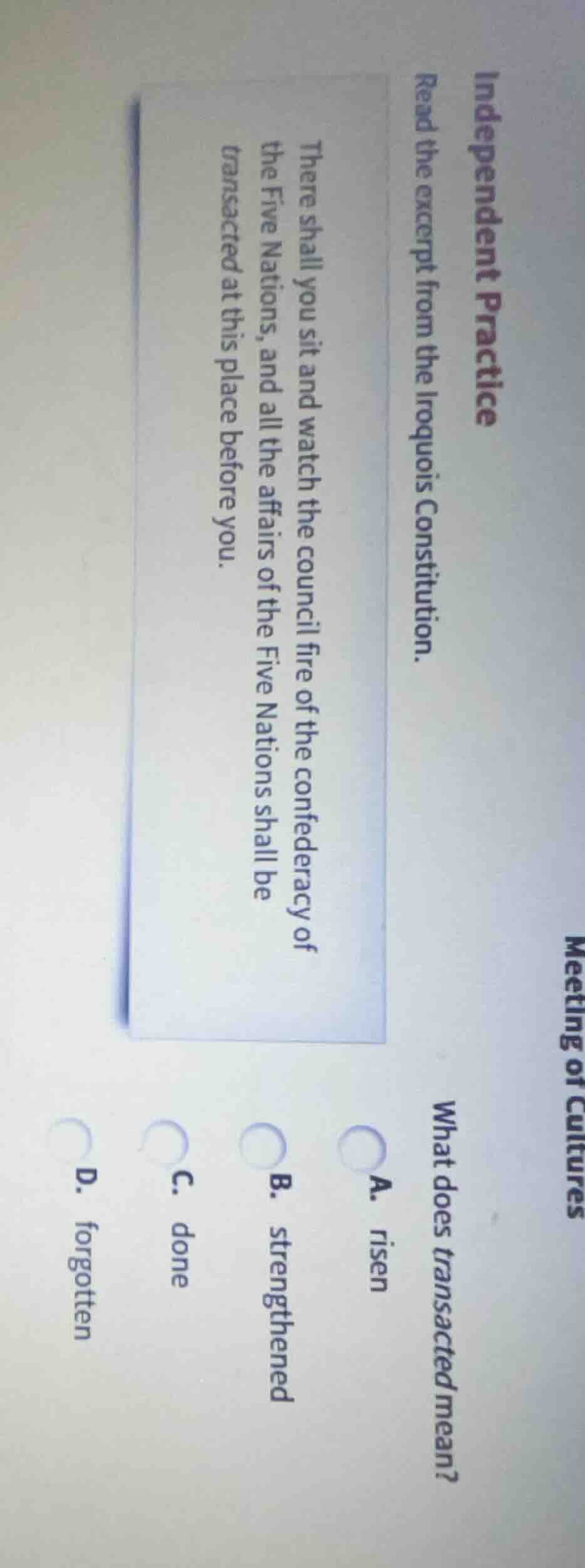 independent practice read the excerpt from the iroquois constitution. t…