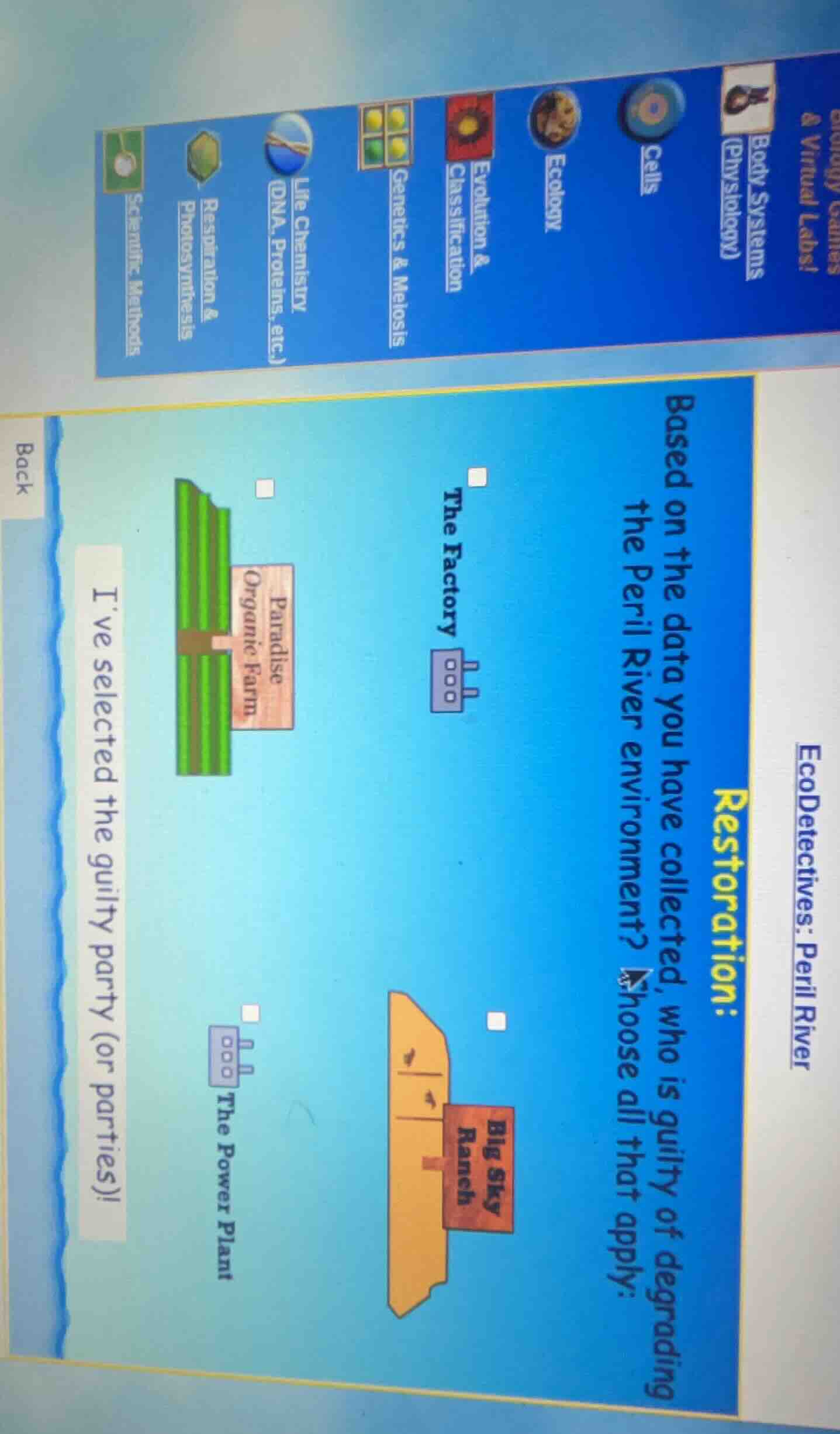 ecodetectives: peril river restoration: based on the data you have coll…