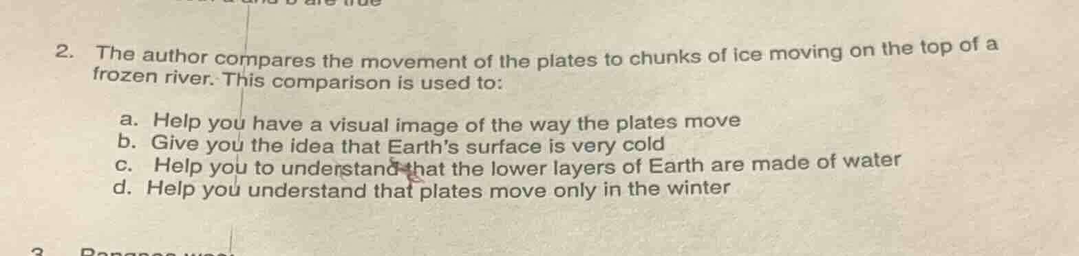 2. the author compares the movement of the plates to chunks of ice movi…