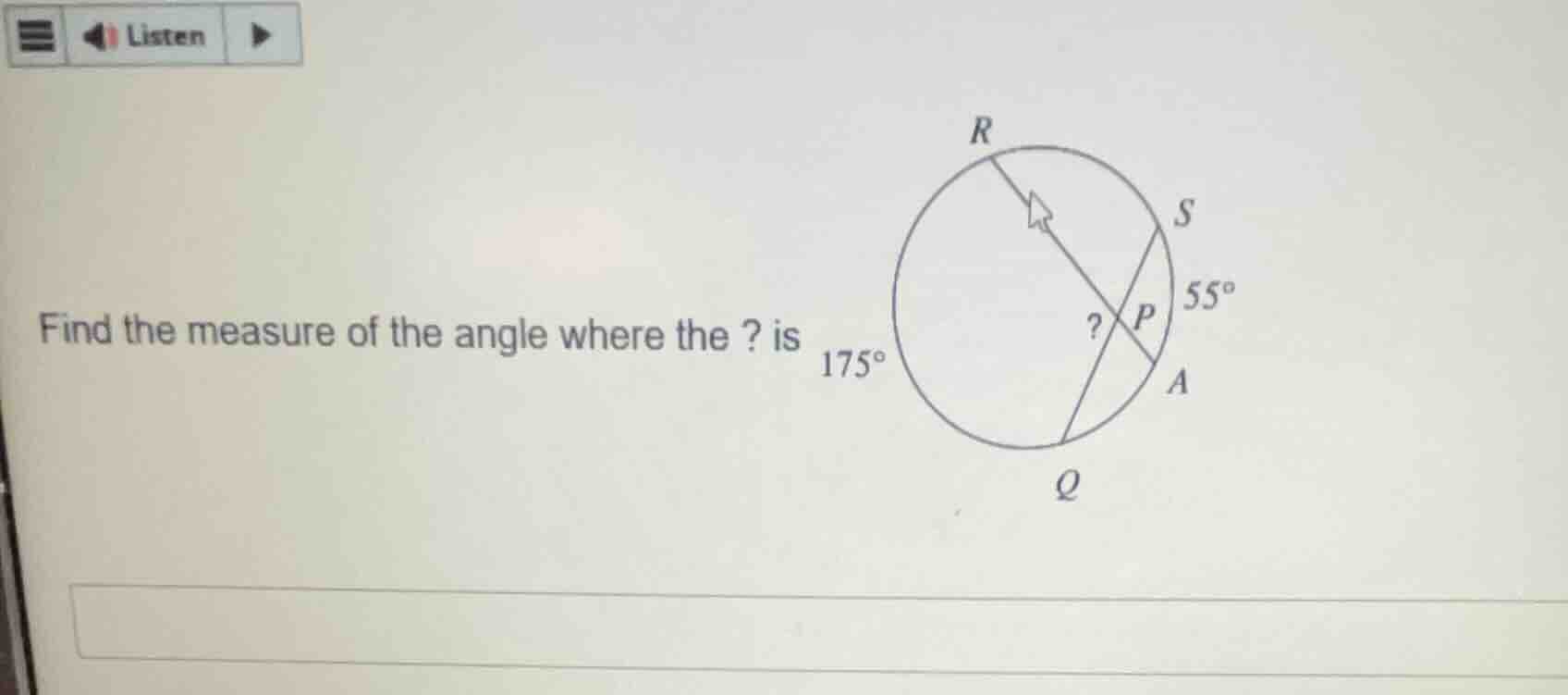find the measure of the angle where the ? is