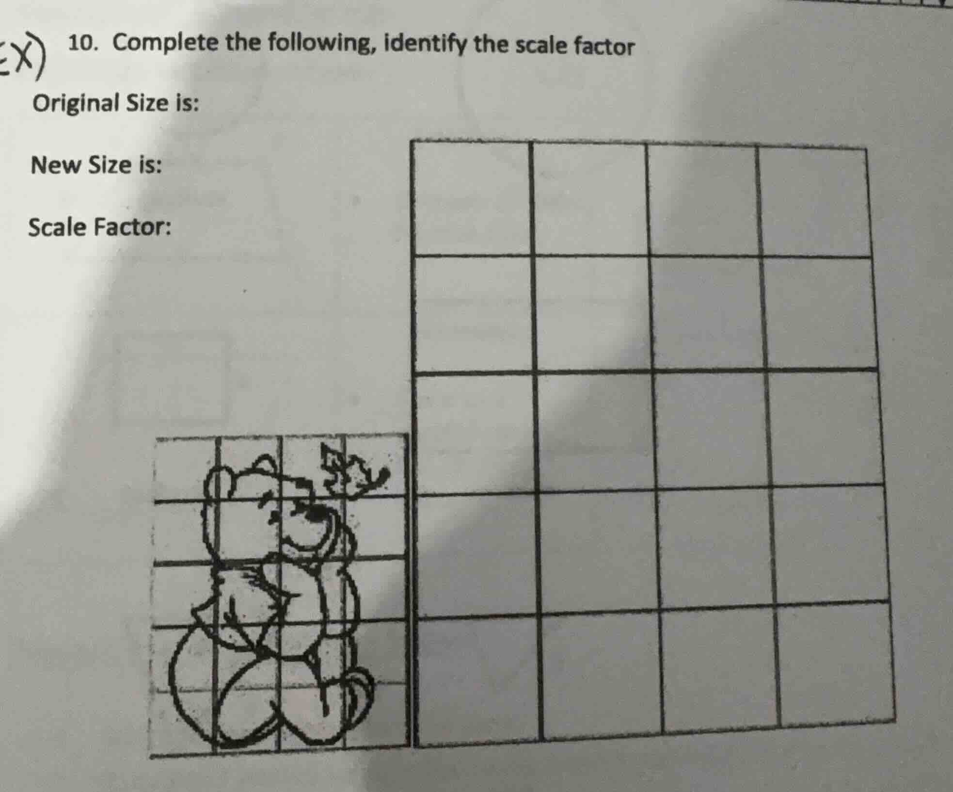 10. complete the following, identify the scale factor original size is:…