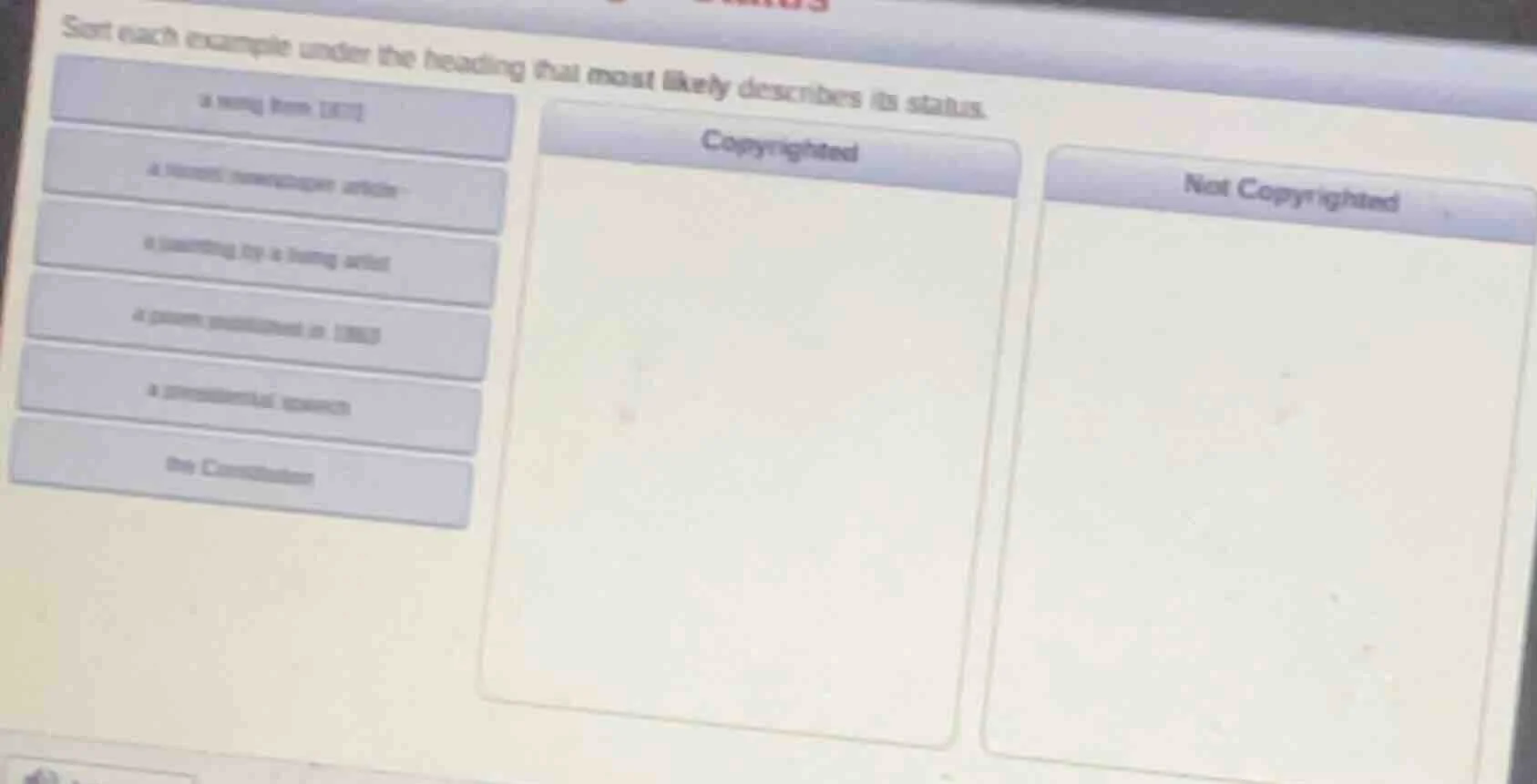sort each example under the heading that most likely describes its stat…