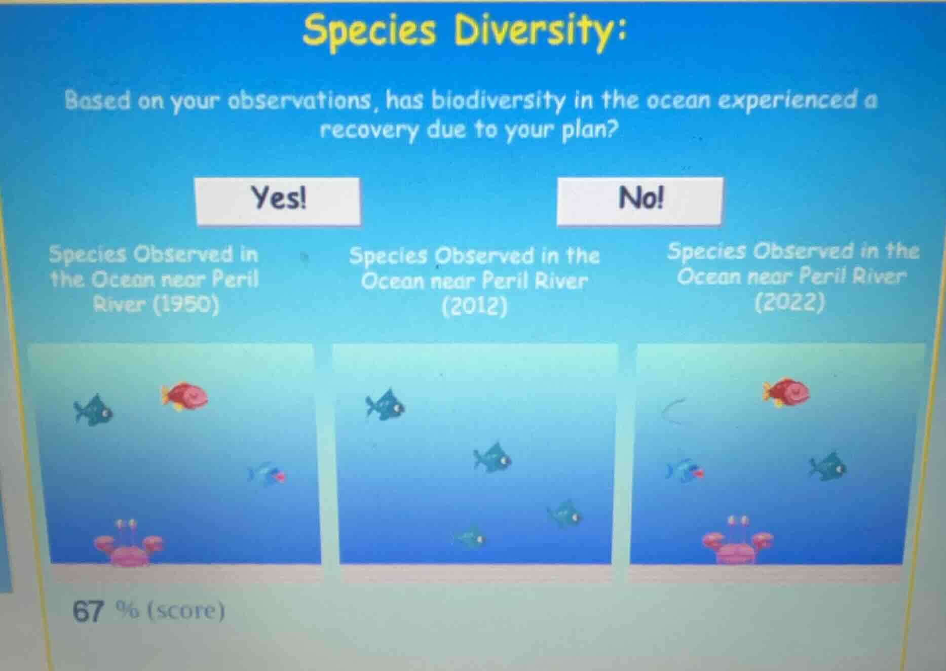 species diversity: based on your observations, has biodiversity in the …
