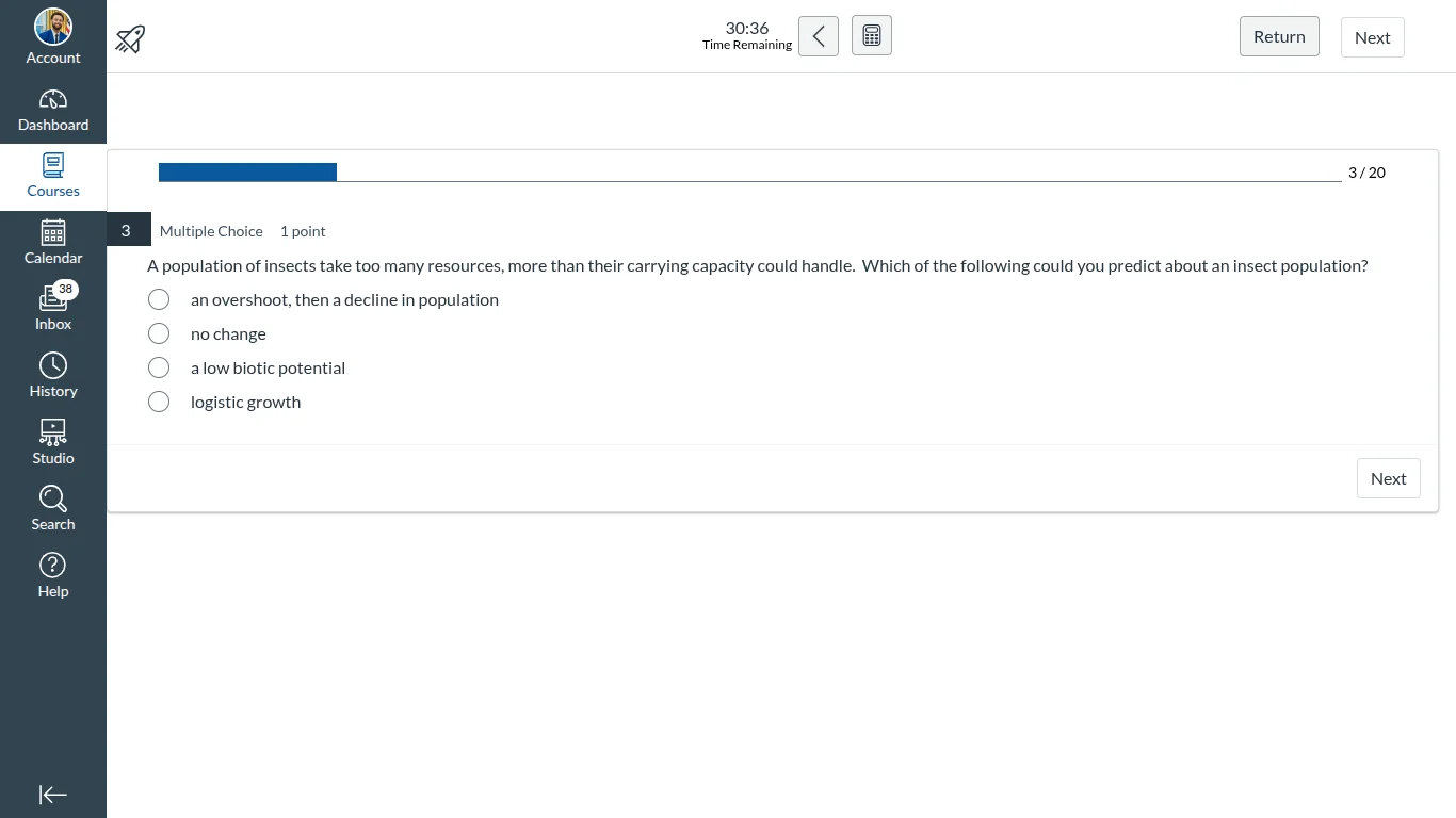 a population of insects take too many resources, more than their carryi…