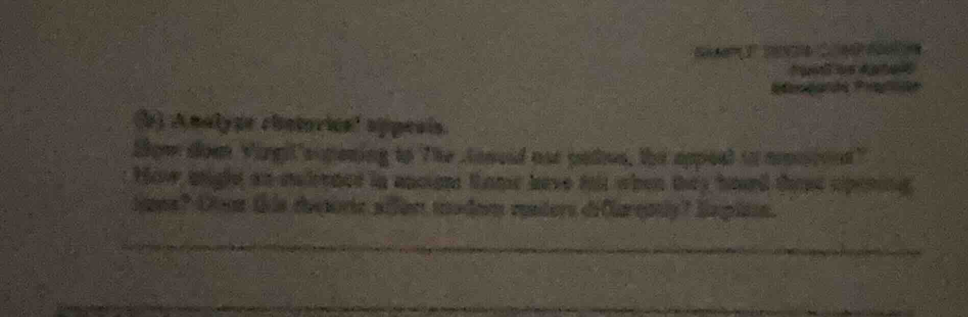 (b) analyze classical appeals. how does virgil’s opening to the aeneid …