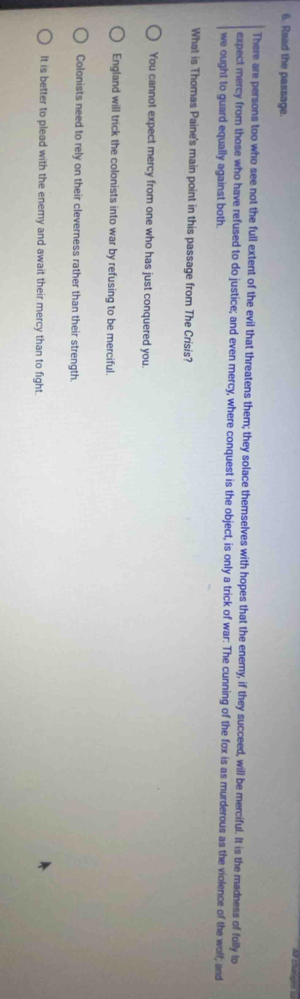 6. read the passage. there are persons too who see not the full extent …