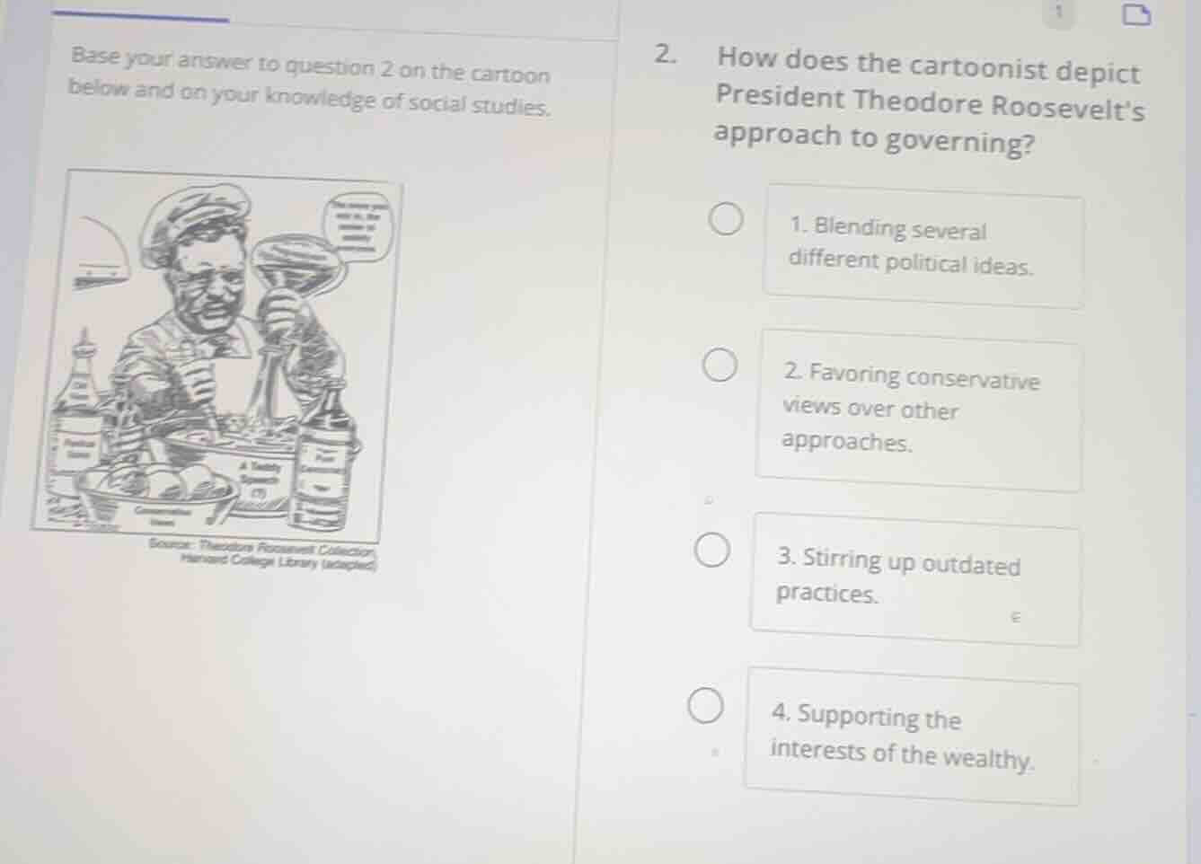 base your answer to question 2 on the cartoon below and on your knowled…