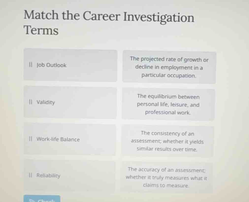 match the career investigation terms job outlook the projected rate of …