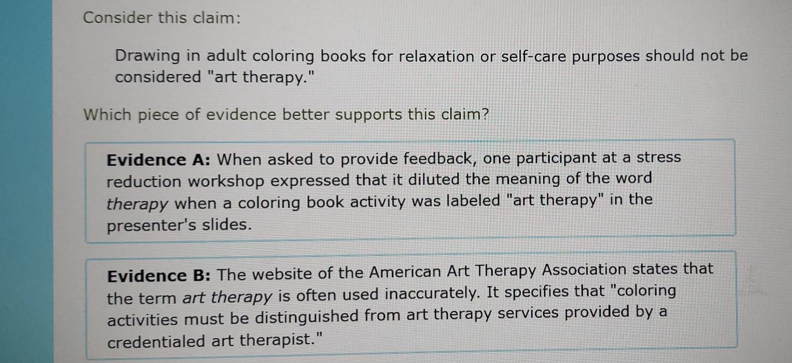 consider this claim: drawing in adult coloring books for relaxation or …