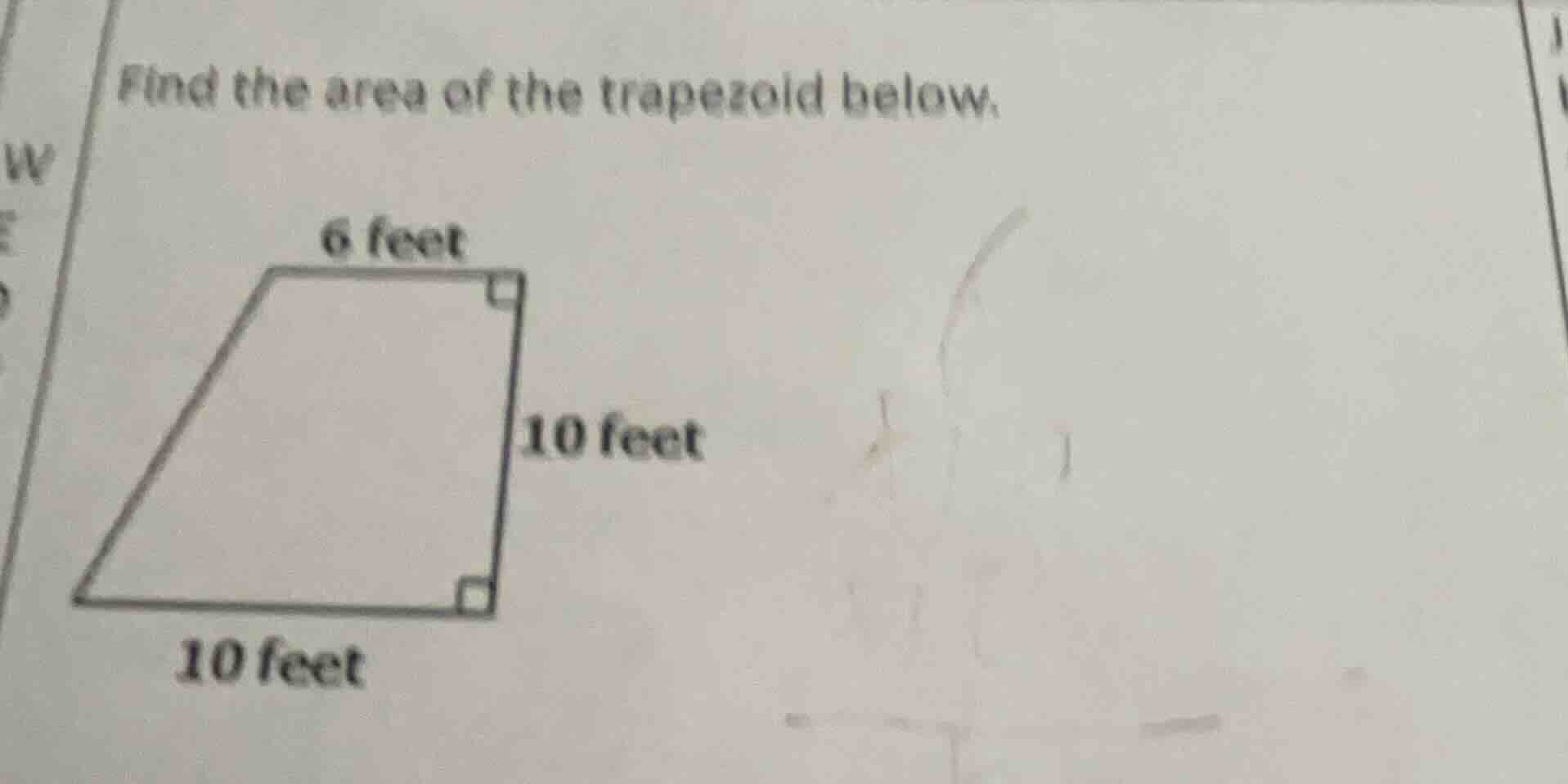 find the area of the trapezoid below.