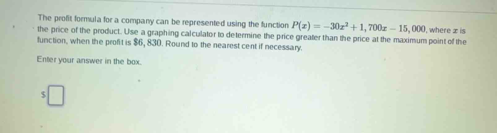 the profit formula for a company can be represented using the function …
