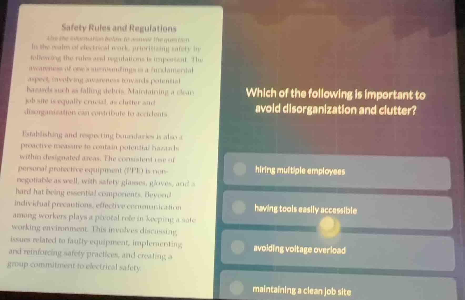 safety rules and regulations use the information below to answer the qu…