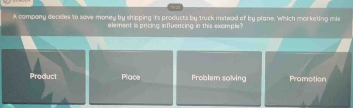 a company decides to save money by shipping its products by truck inste…