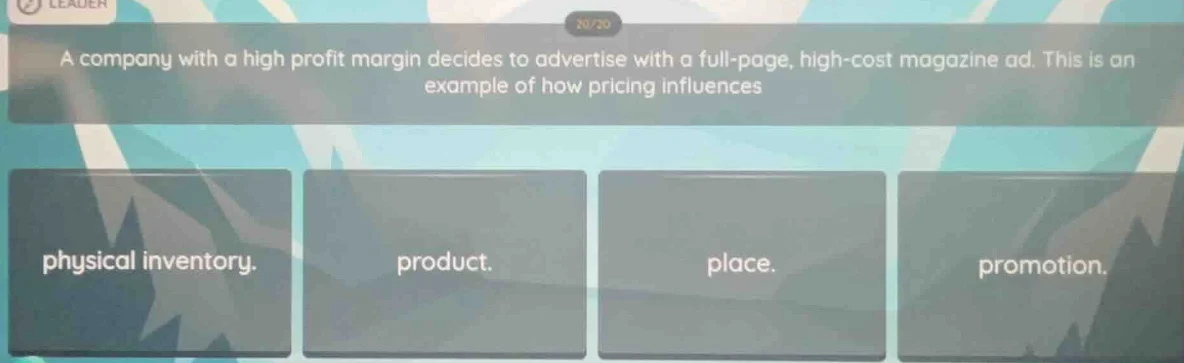 a company with a high profit margin decides to advertise with a full - …