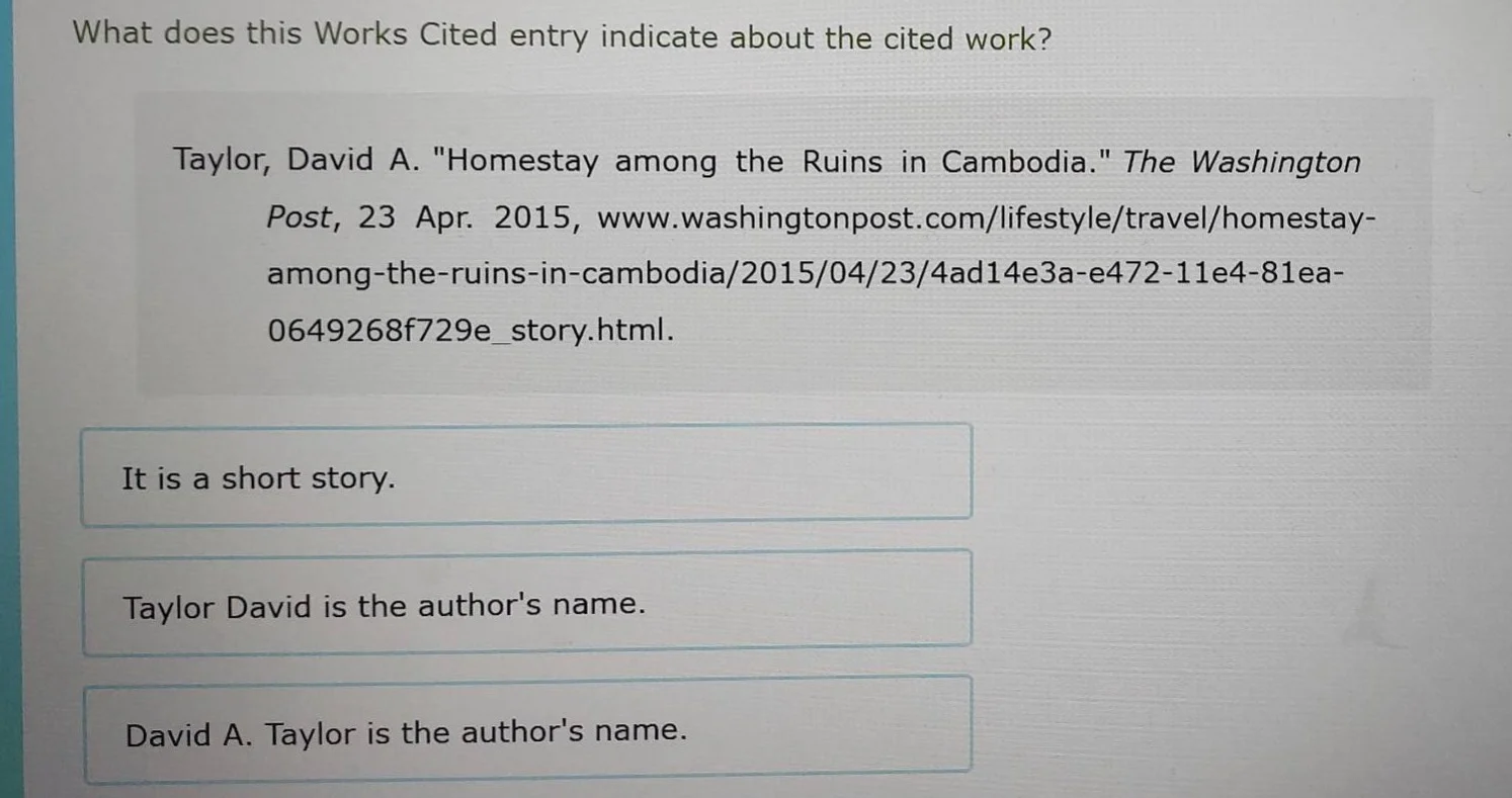 what does this works cited entry indicate about the cited work? taylor,…