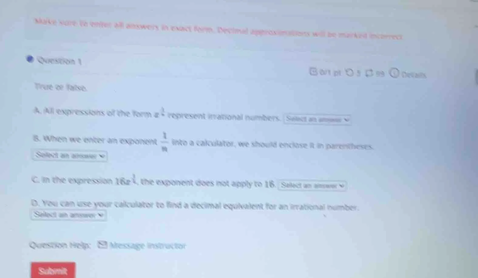 make sure to enter all answers in exact form. decimal approximations wi…