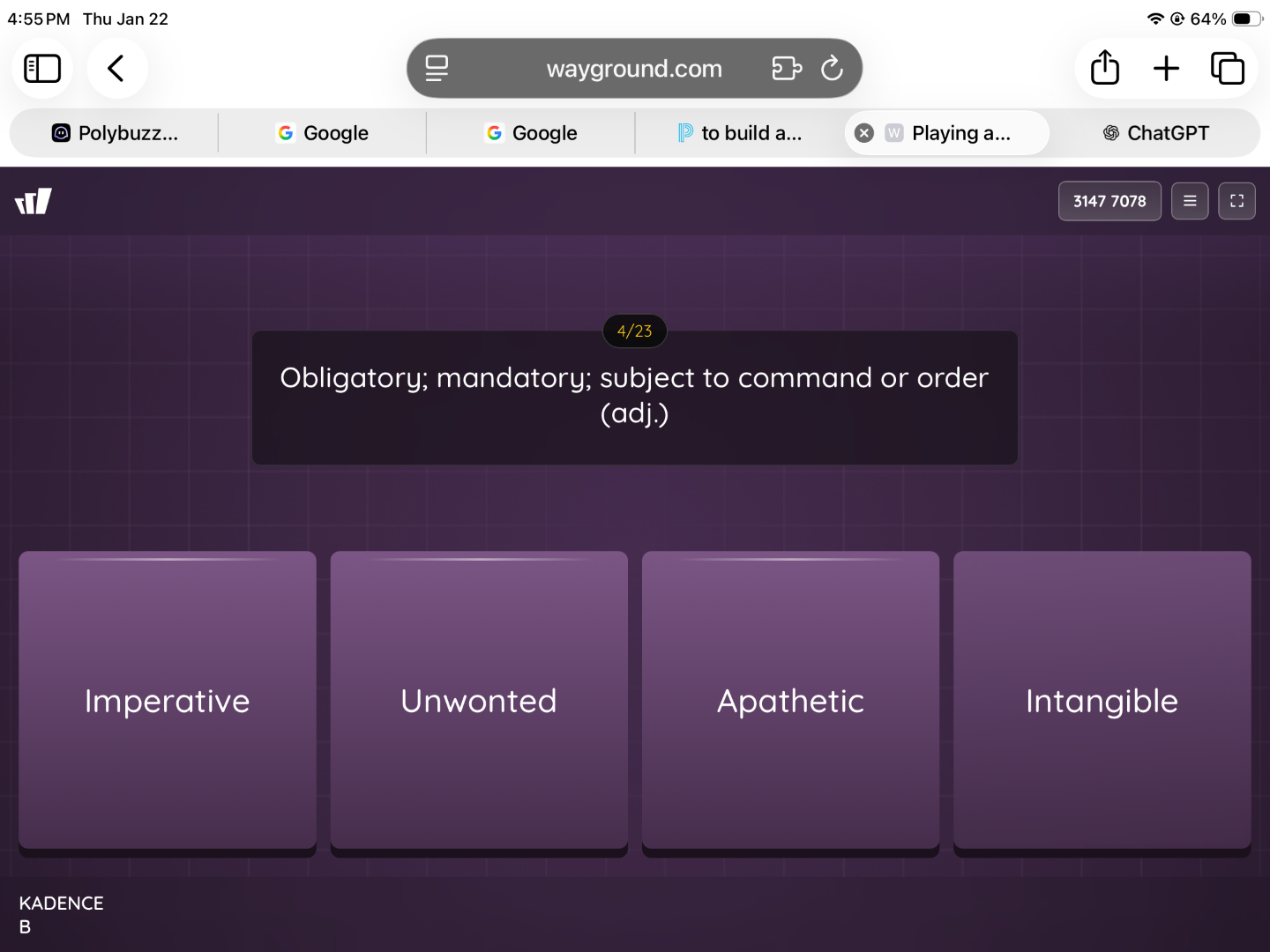 obligatory; mandatory; subject to command or order (adj.) imperative un…