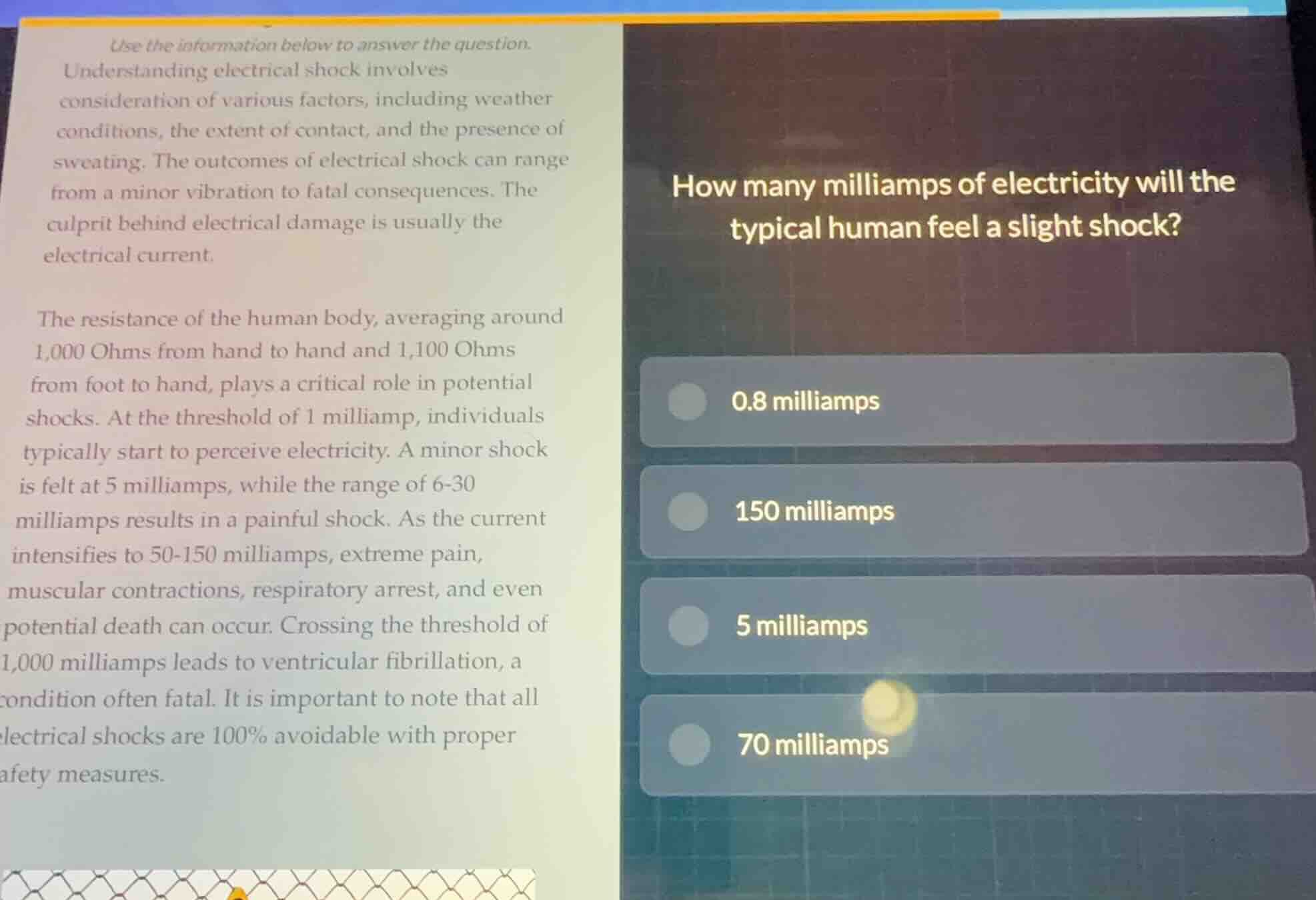use the information below to answer the question. understanding electri…