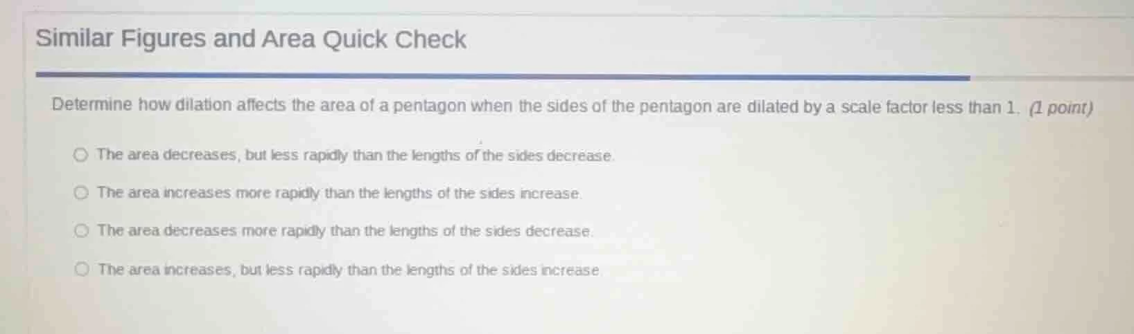 similar figures and area quick check determine how dilation affects the…