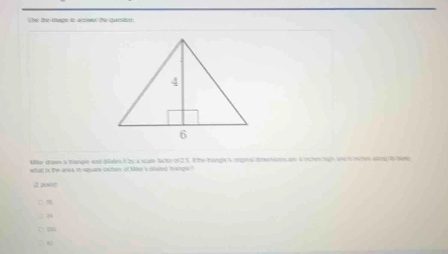 use the image to answer the question. mike draws a triangle and dilates…