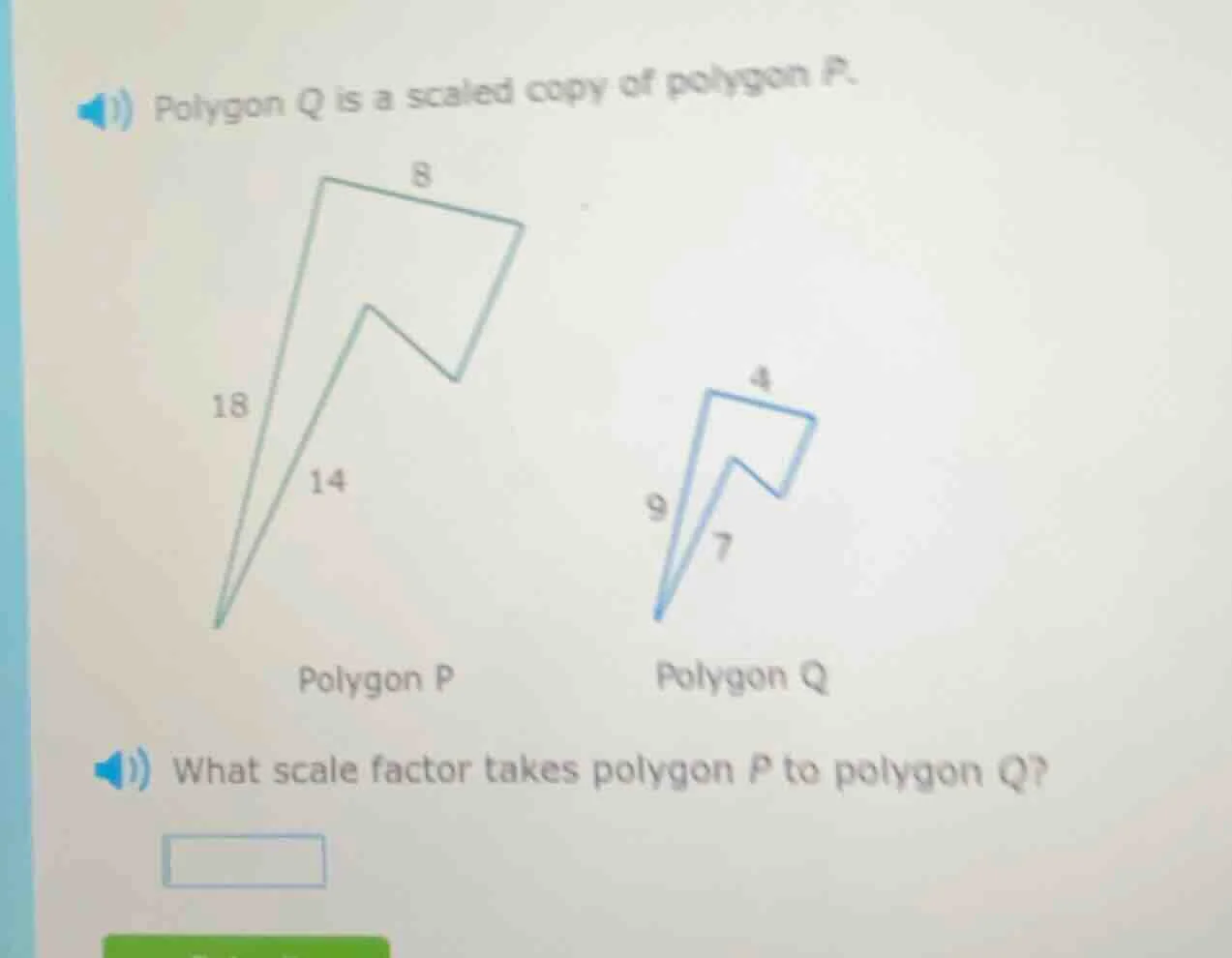 polygon q is a scaled copy of polygon p. what scale factor takes polygo…