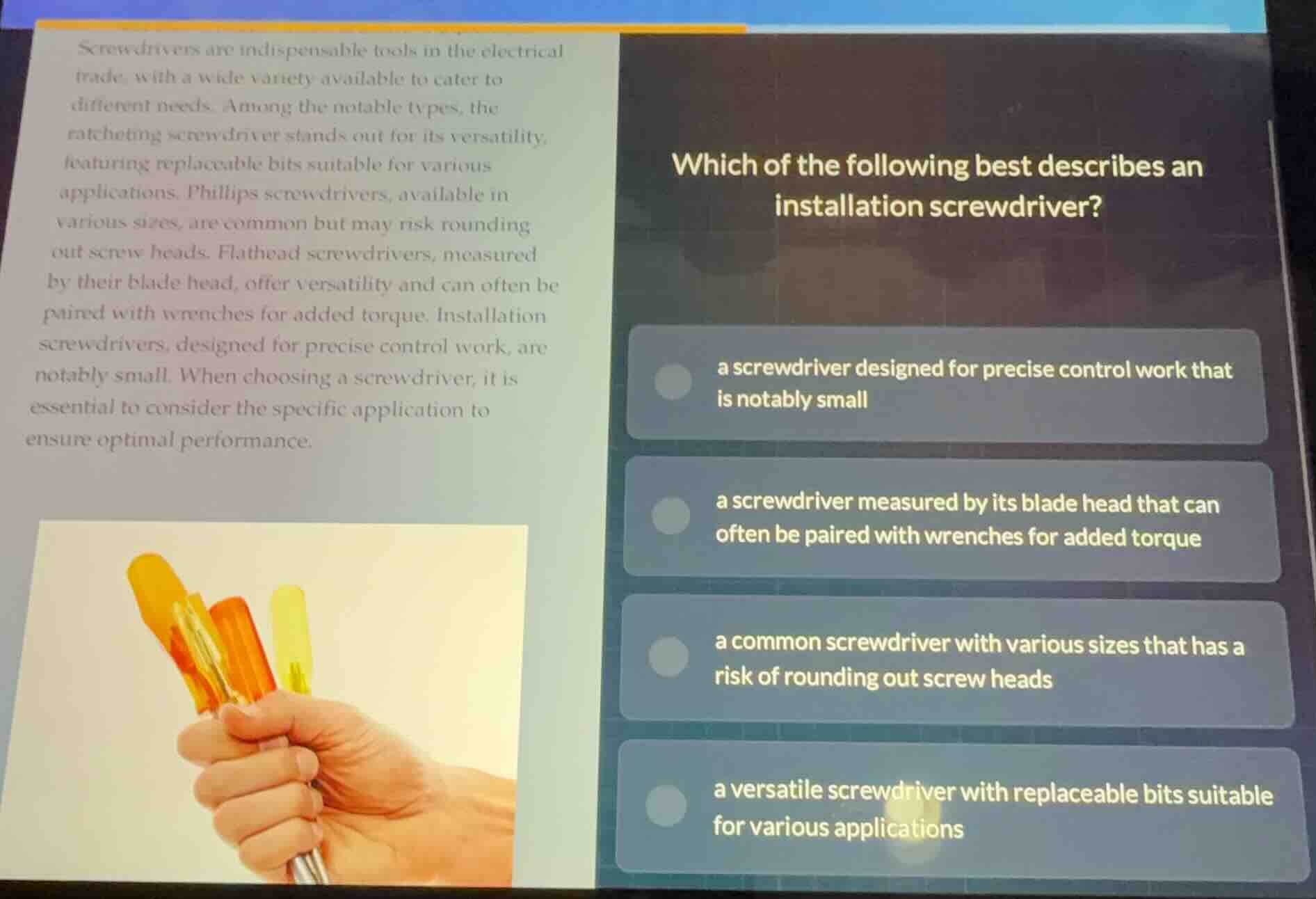 screwdrivers are indispensable tools in the electrical trade, with a wi…