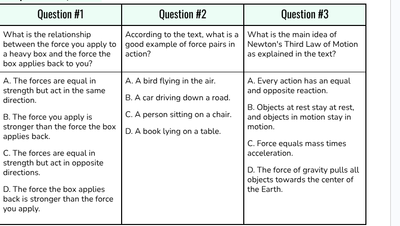 question #1 what is the relationship between the force you apply to a h…