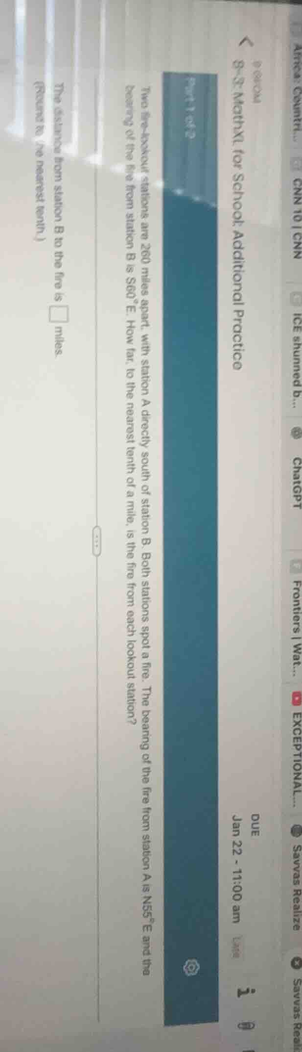 part 1 of 2 two fire - lookout stations are 260 miles apart, with stati…