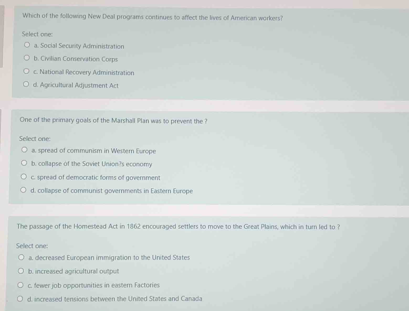 which of the following new deal programs continues to affect the lives …